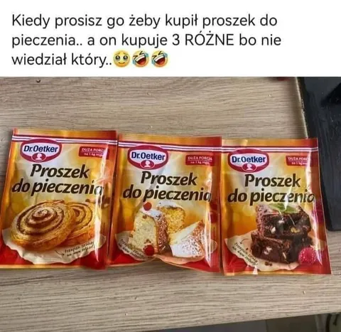 Trzy różne proszki do pieczenia