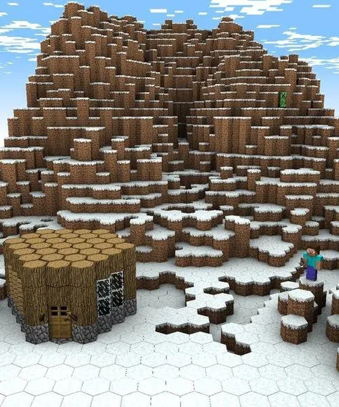 Дом в снежных горах Minecraft