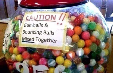 Gumballs and Bouncing Balls Mixed Together