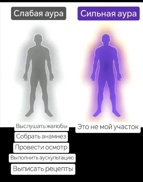 Слабая и сильная аура врача