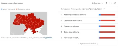 Карта любителей порно