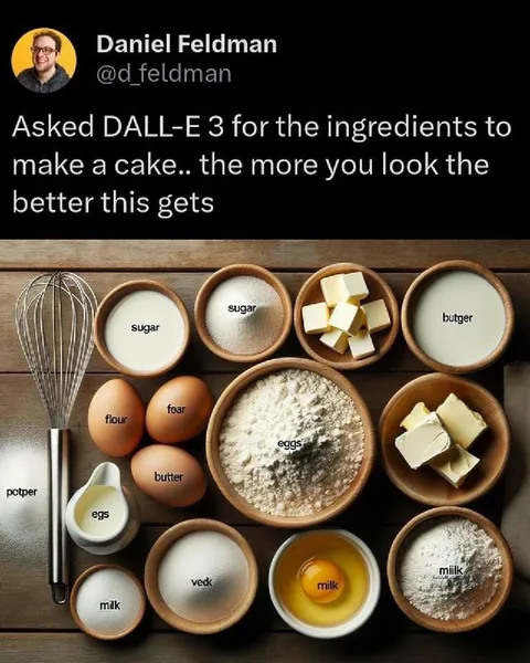 DALL-E Cake Ingredients Go Wrong