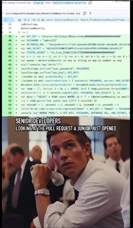 Senior Developers See Junior's Pull Request