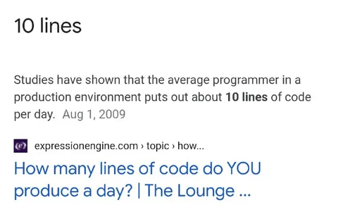 Ten Lines of Code a Day