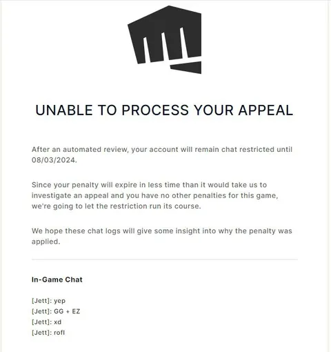 AI Chat Ban Appeal Denied