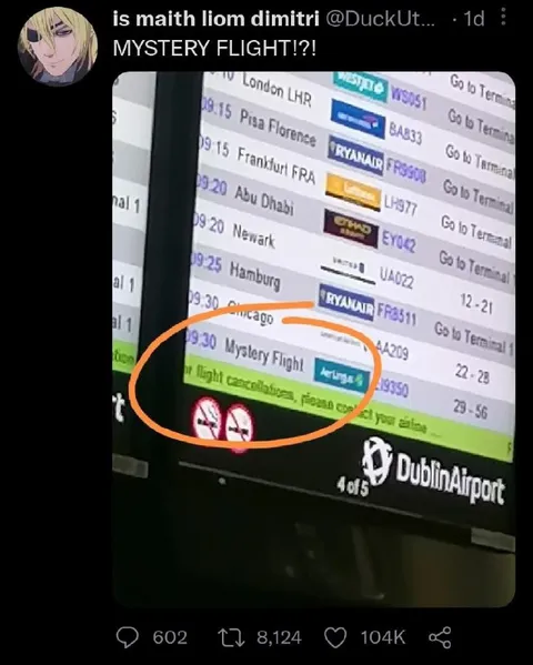 Mystery Flight at Dublin Airport