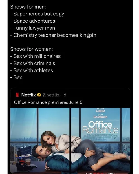 Shows for Men vs Women