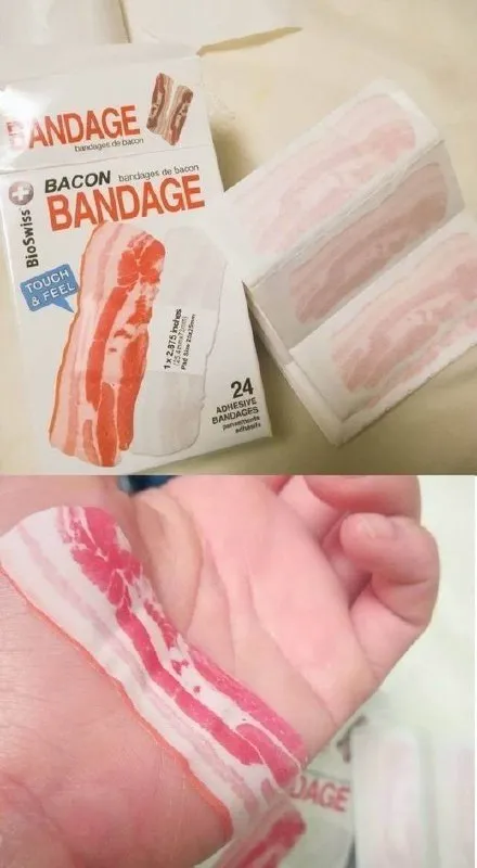 Bacon Bandage on a Hand