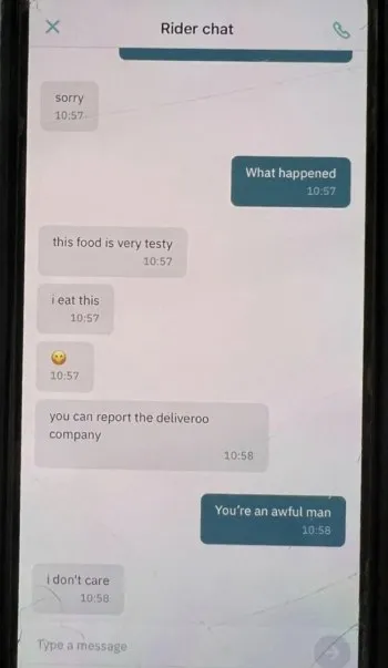 Deliveroo Rider Chat Disaster