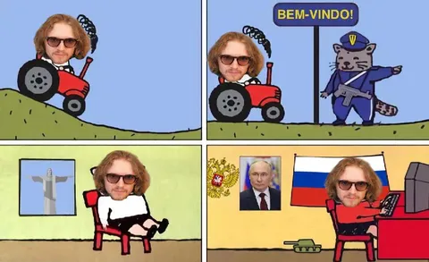 Trator chegando à Rússia