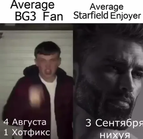Средний фан BG3 против Starfield