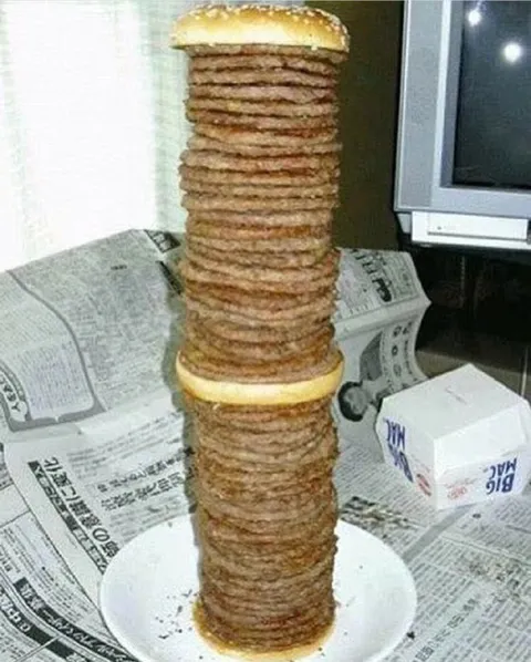 Towering Burger Stack