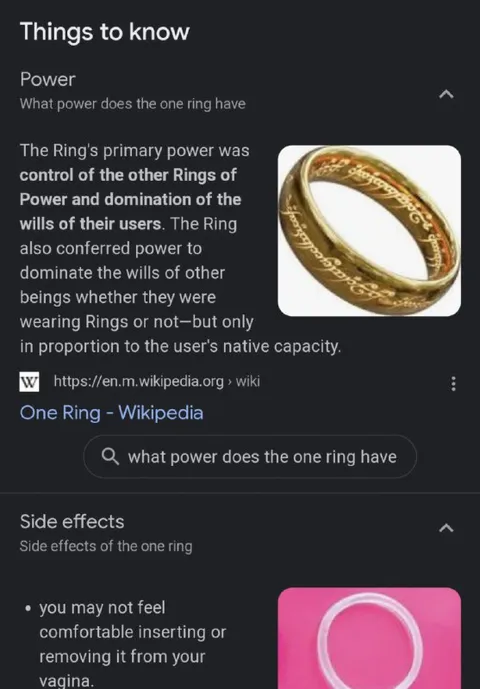One Ring Side Effects Search