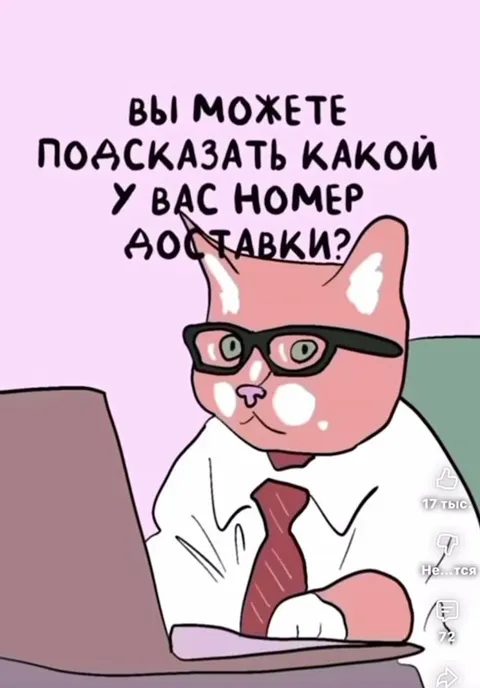 Кот диктует номер доставки