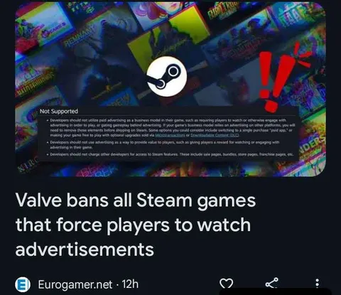 Valve bans ad-filled Steam games