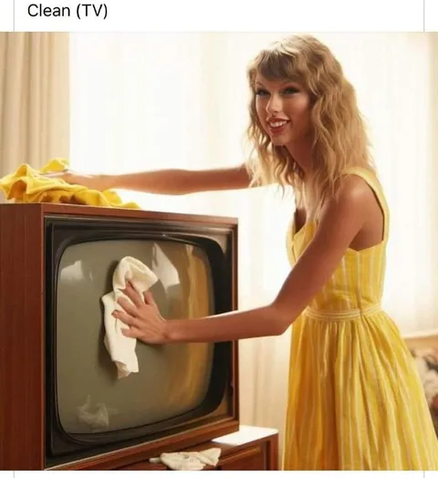 Taylor Swift Cleans the TV
