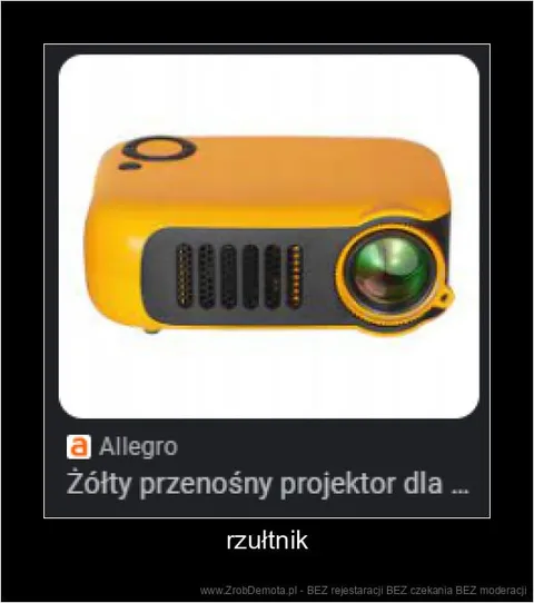Żółty przenośny projektor