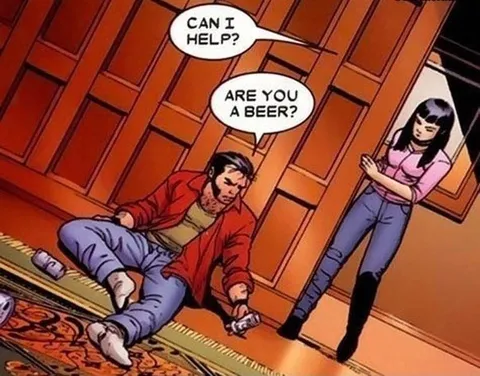 Wolverine asks for a beer