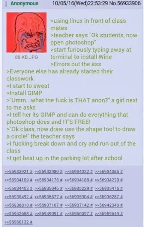 Linux User Asked to Open Photoshop