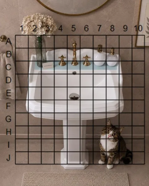 Battleship Cat in the Bathroom