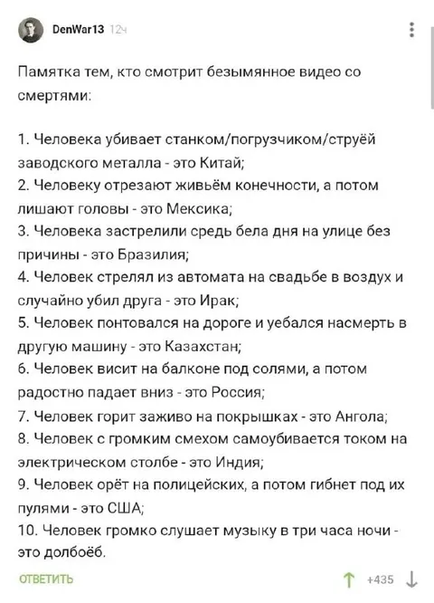 Памятка смотрящим безымянное видео