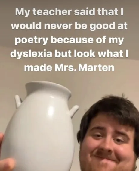 Dyslexic Poetry Vase