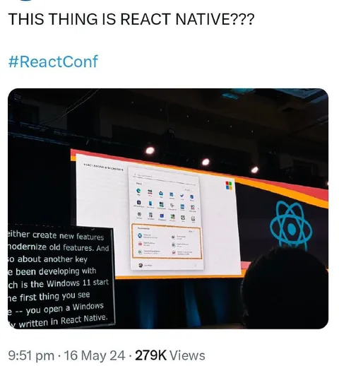 React Native Windows 11 Start Menu