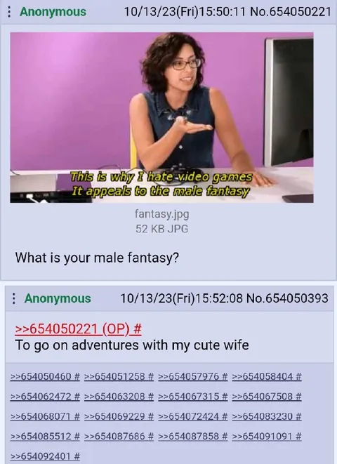 My Male Fantasy Is Adventure
