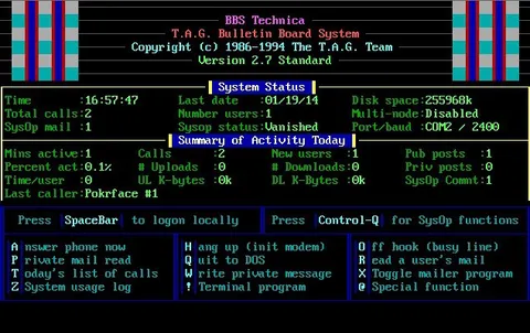 Retro BBS System Status
