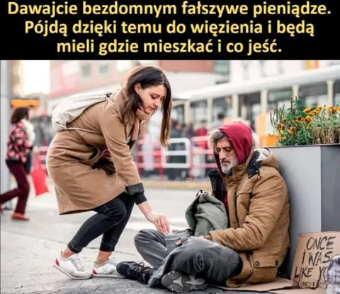 Fałszywe pieniądze dla bezdomnych