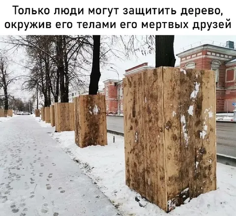 Защита дерева телами друзей