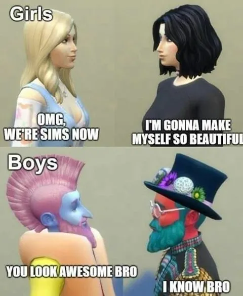 Girls and Boys in The Sims
