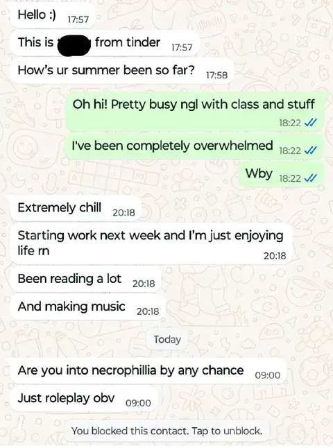 Tinder Conversation Gone Wrong
