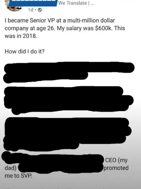 Nepotism Made Me Senior VP