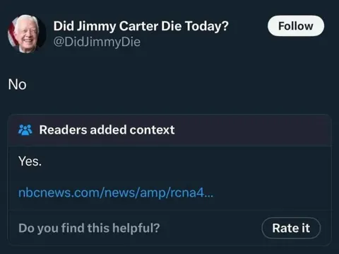 Did Jimmy Carter Die Today?