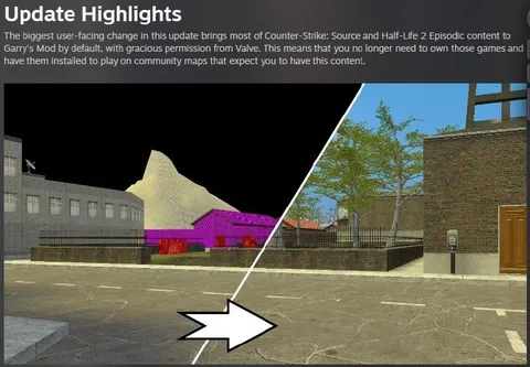 Garry's Mod Update Graphics Comparison