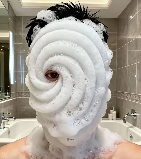 Человек в пене
