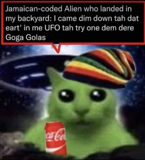 Jamaican-Coded Alien Lands in Backyard