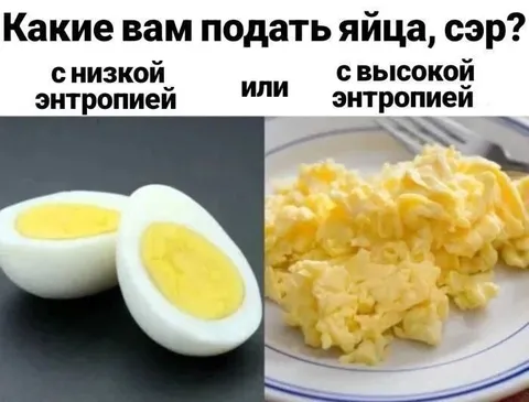 Яйца с низкой и высокой энтропией