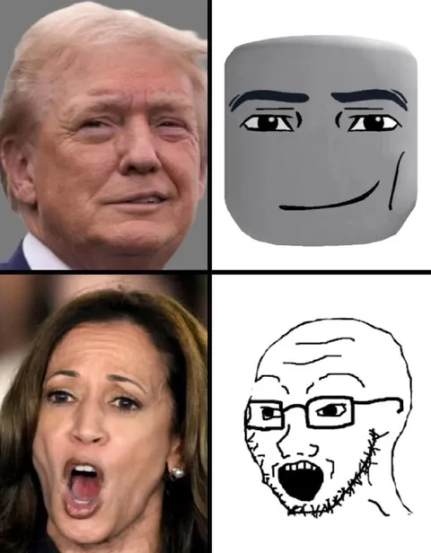 Трамп и Камала в двух реакциях
