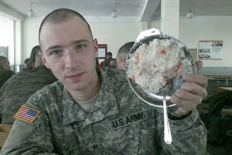 Soldier Shows His Meal