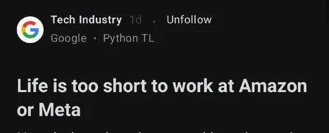 Life Is Too Short for Amazon or Meta