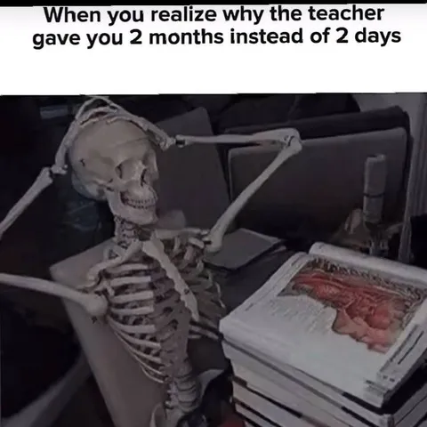 Skeleton Finally Understands the Deadline