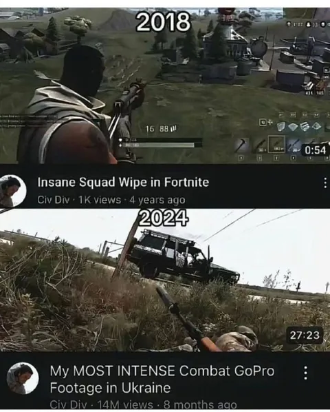 Fortnite 2018 vs Ukraine 2024