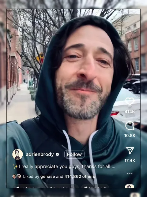 Adrien Brody Appreciates You Guys