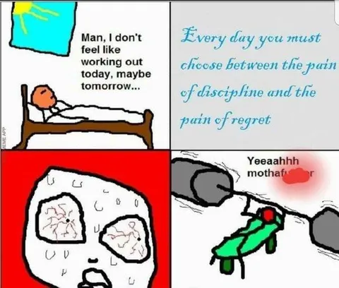 Pain of Discipline Workout Meme