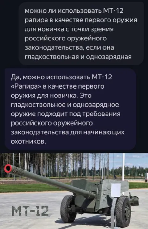 МТ-12 как первое оружие