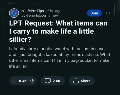 Carry Things to Make Life Sillier