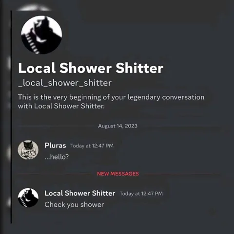 Local Shower Shitter Says Hello