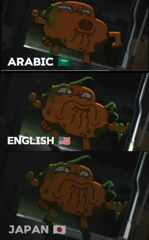 Arabic English Japan Language Comparison